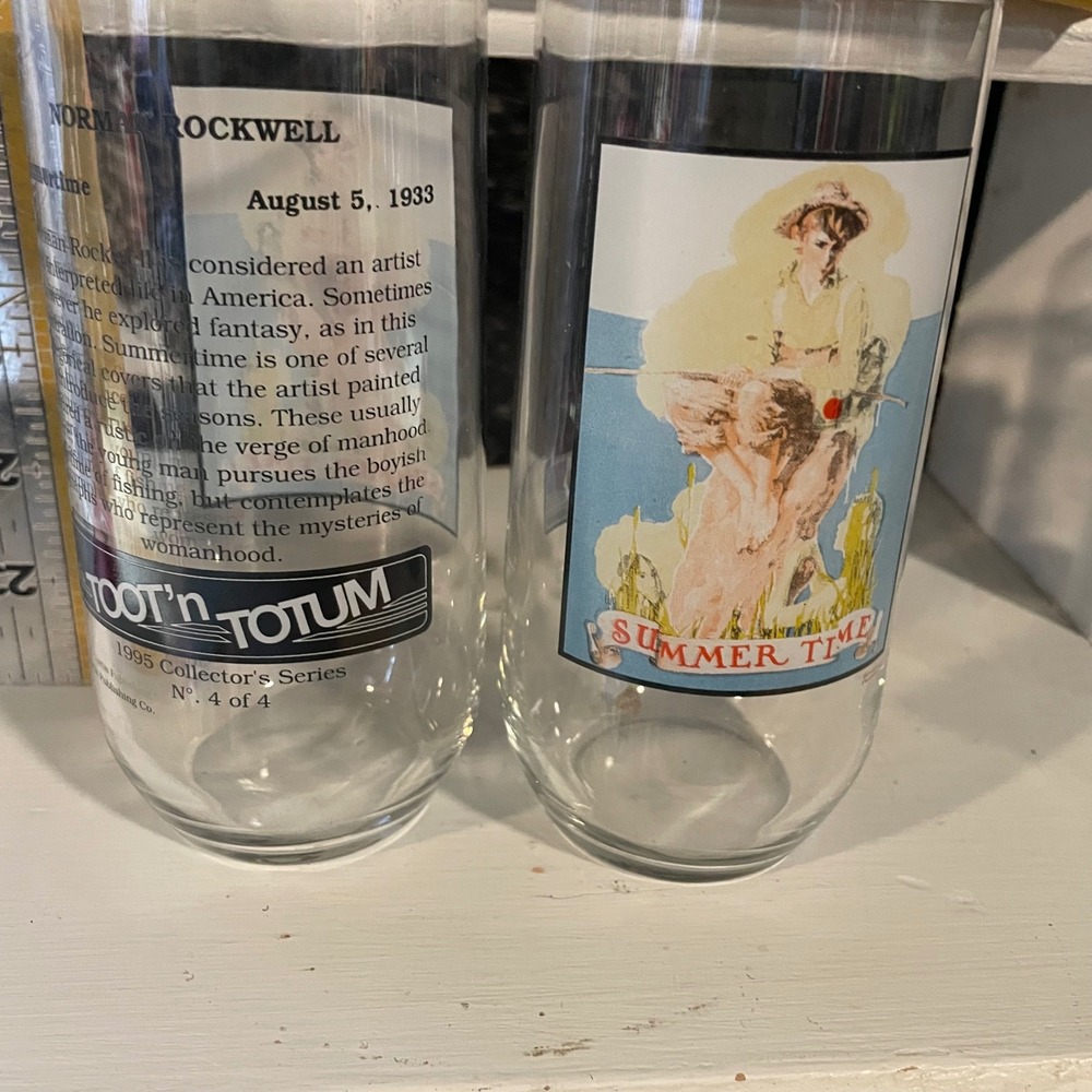 Norman Rockwell‎ Toot 'n Totum Summer Time Collector Glasses 1995 Series